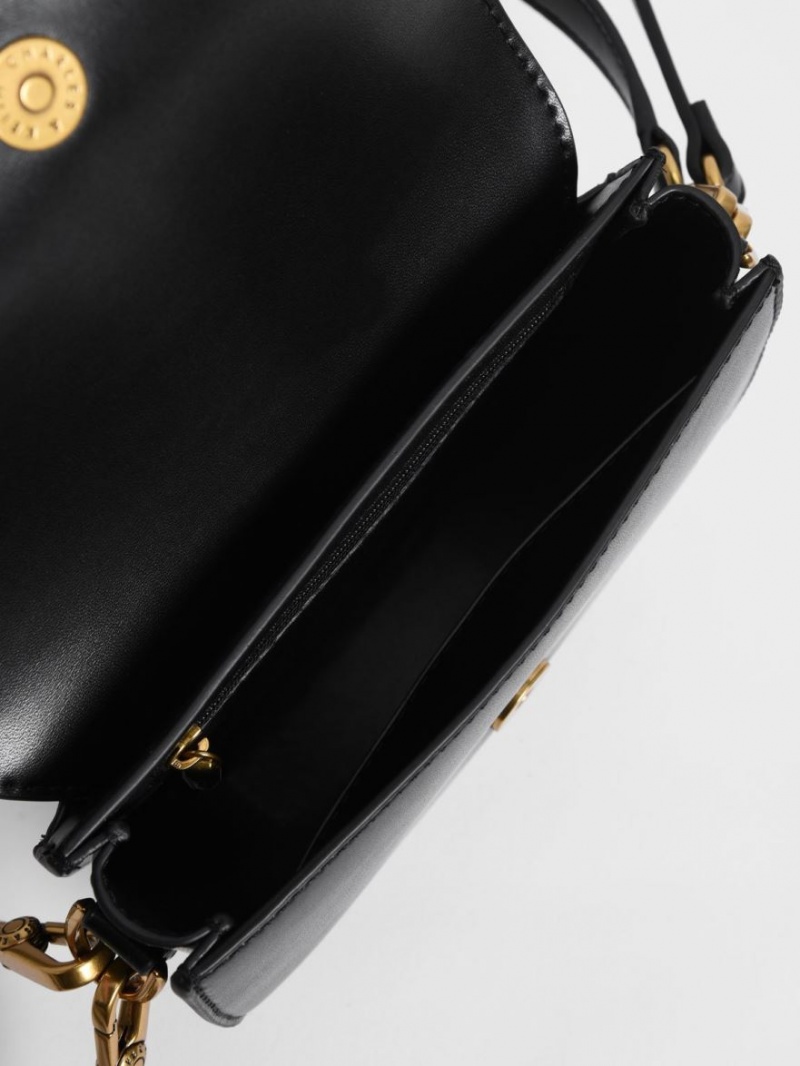 Genți De Șa Charles & Keith Mini Gabine Negrii | 851MUJZGT