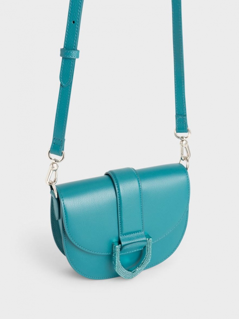 Genți De Șa Charles & Keith Mini Gabine Piele Turcoaz | 759YEQLAV