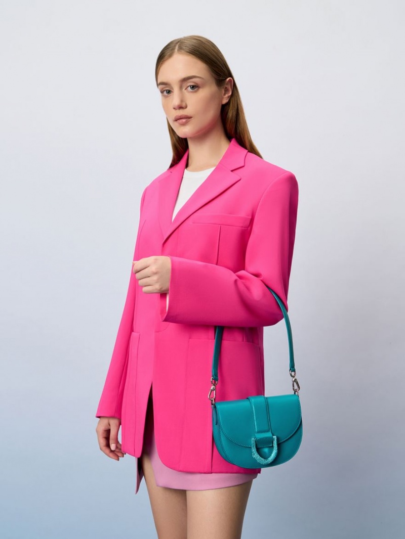 Genți De Șa Charles & Keith Mini Gabine Piele Turcoaz | 759YEQLAV