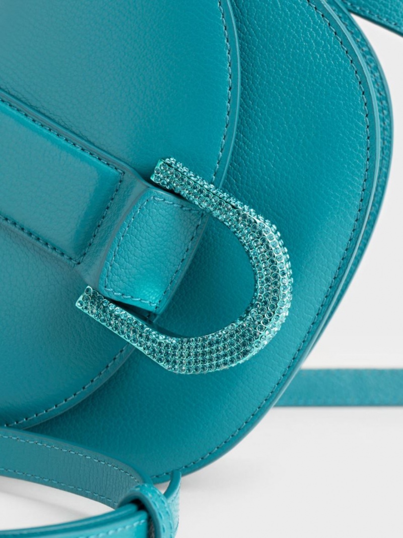 Genți De Șa Charles & Keith Mini Gabine Piele Turcoaz | 759YEQLAV