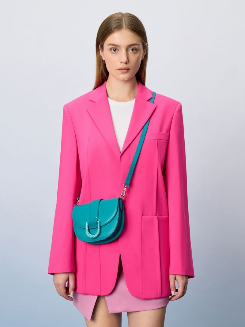 Genți De Șa Charles & Keith Mini Gabine Piele Turcoaz | 759YEQLAV
