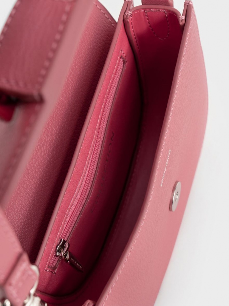 Genți De Șa Charles & Keith Mini Gabine Piele Corai | 713JVXKOD