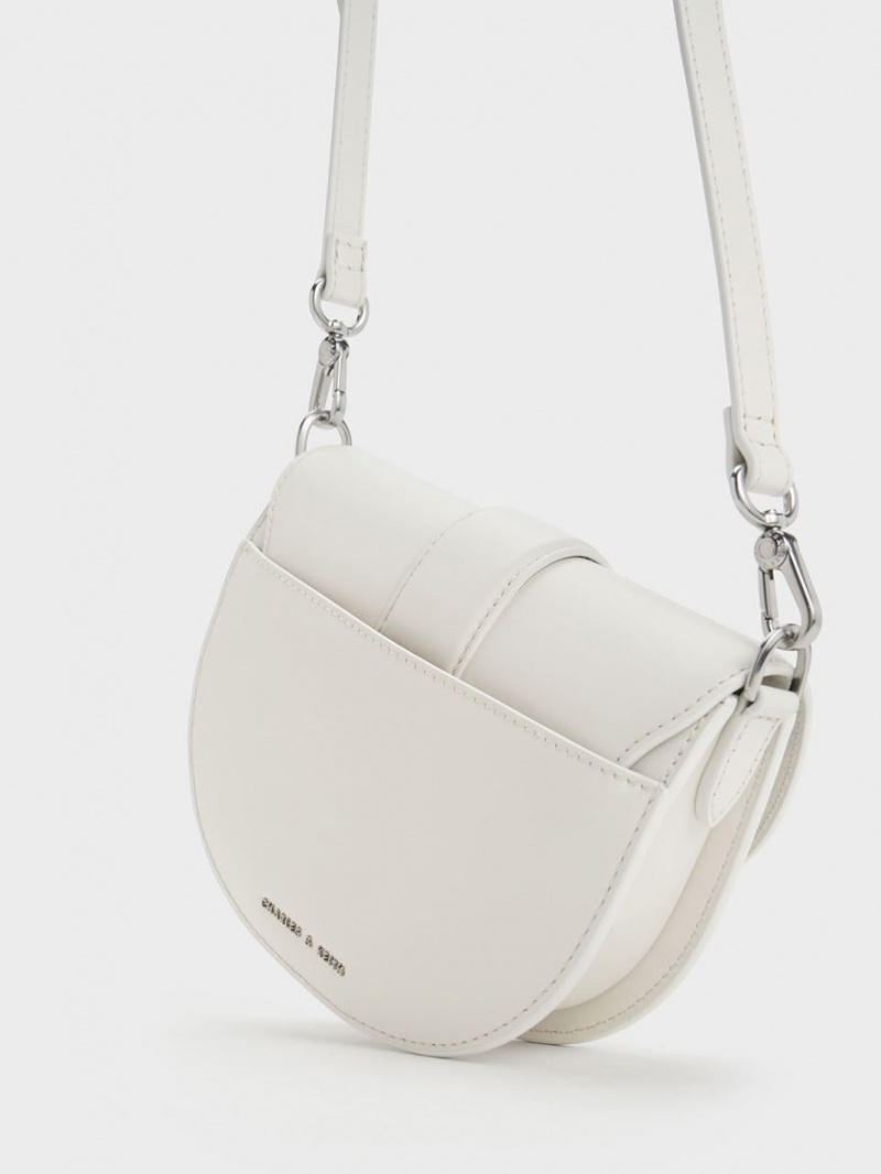 Genți De Șa Charles & Keith Mini Gabine Piele Albi | 068XIHTJU