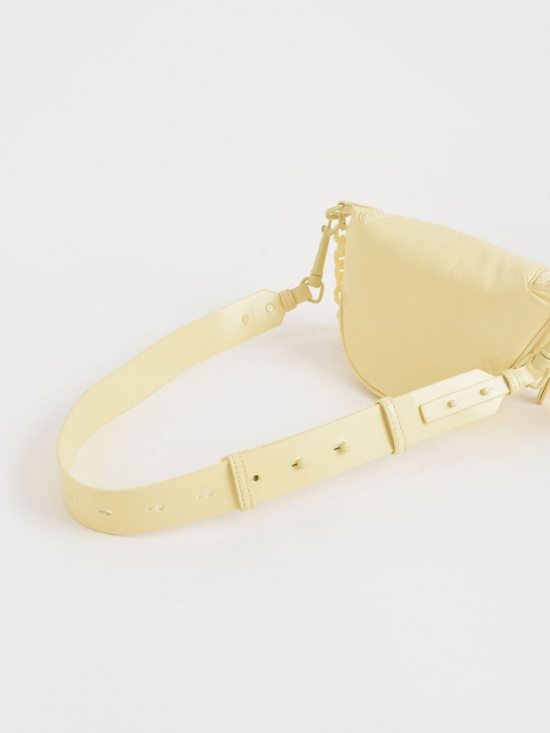 Genți De Șa Charles & Keith Philomena Glow-In-The-Dark Galbeni | 051FYZVGN