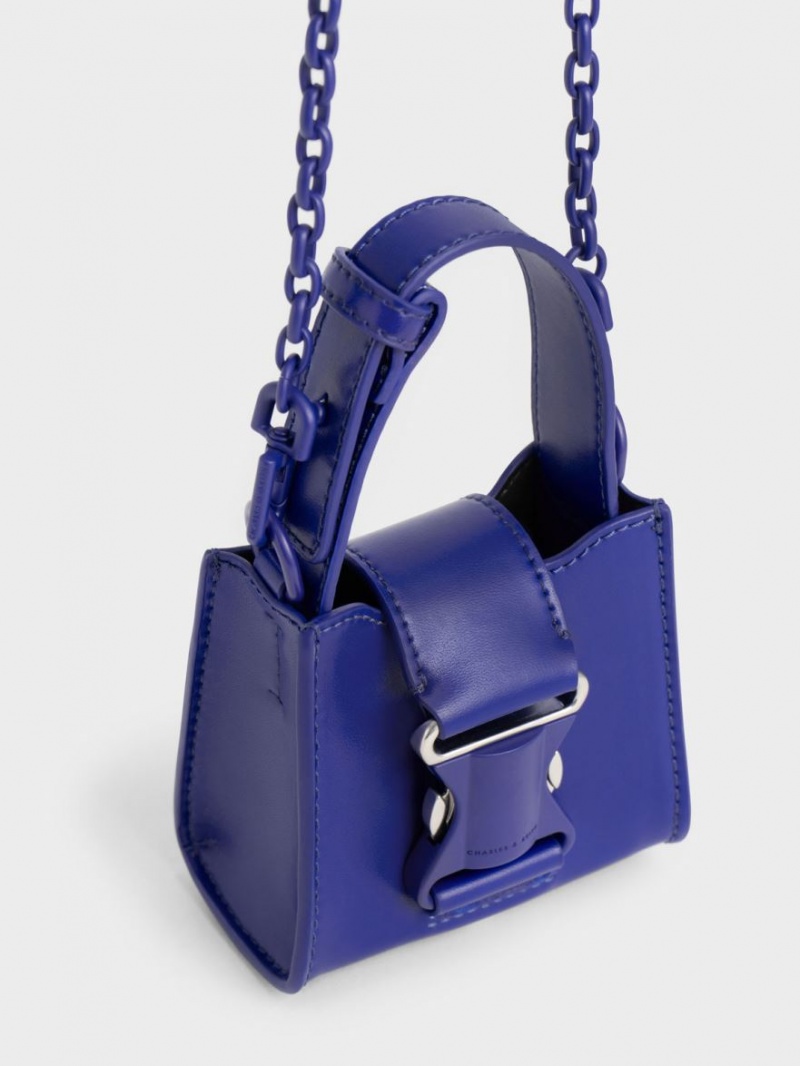 Genti Mini Charles & Keith Ivy Top Handle Albastri | 248IMFBOG