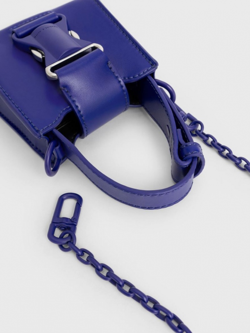 Genti Mini Charles & Keith Ivy Top Handle Albastri | 248IMFBOG