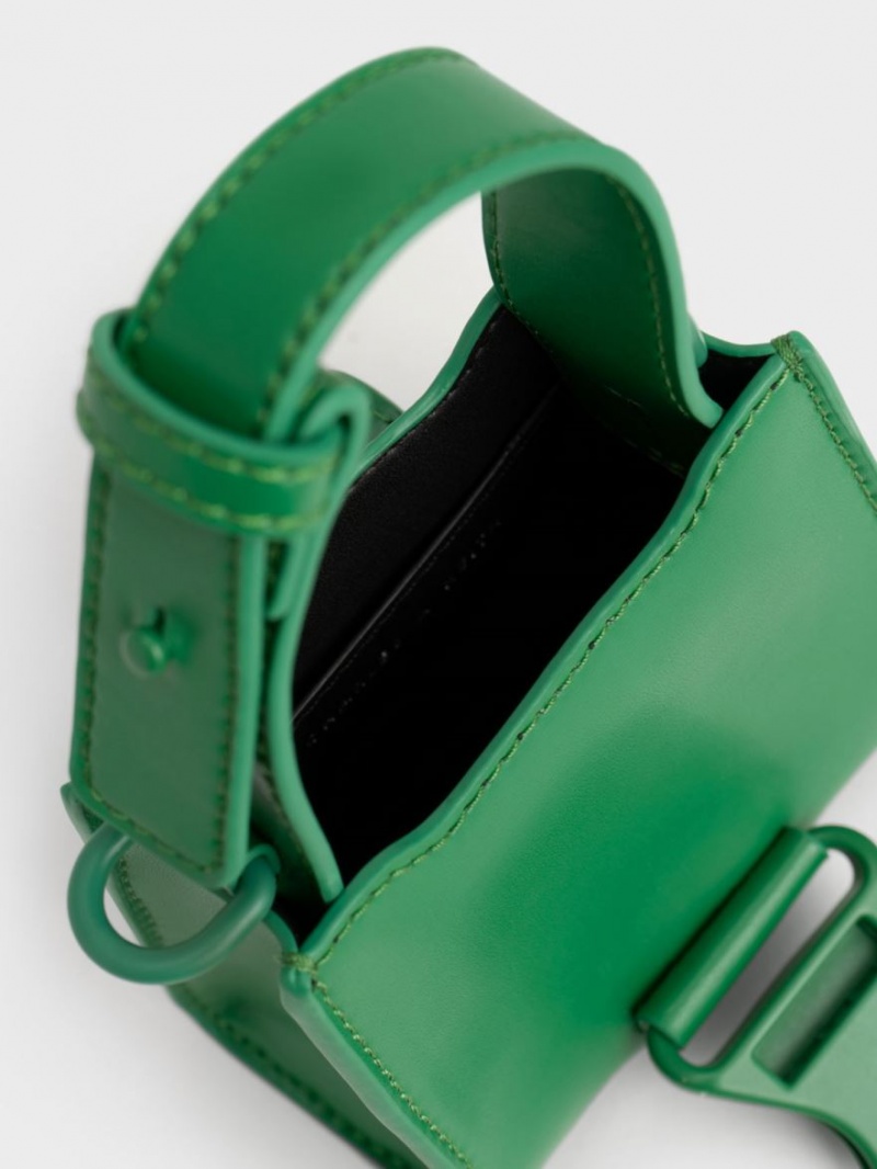 Genti Mini Charles & Keith Ivy Top Handle Verzi | 980VZJKYX