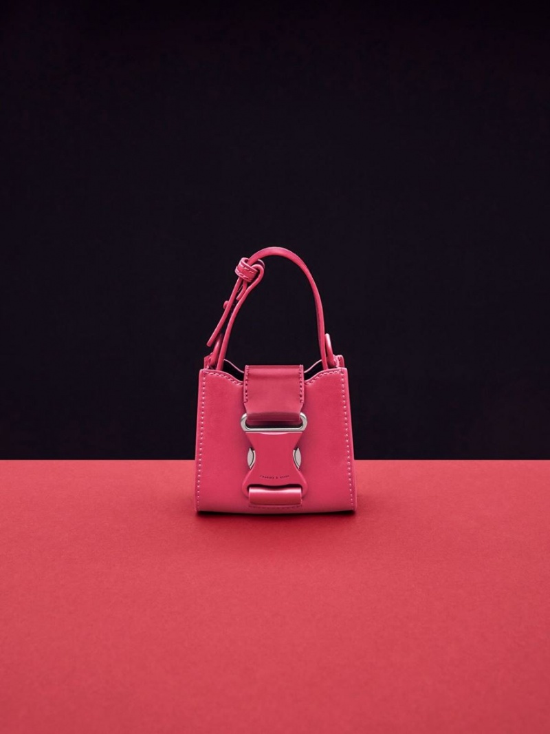 Genti Mini Charles & Keith Ivy Top Handle Rosii | 649RIFLKG