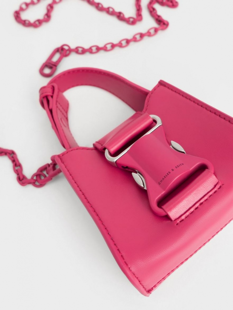 Genti Mini Charles & Keith Ivy Top Handle Rosii | 649RIFLKG