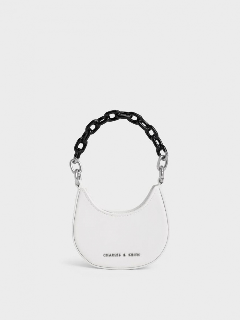Genti Mini Charles & Keith Koi Chain Handle Albi | 968WOAKXN