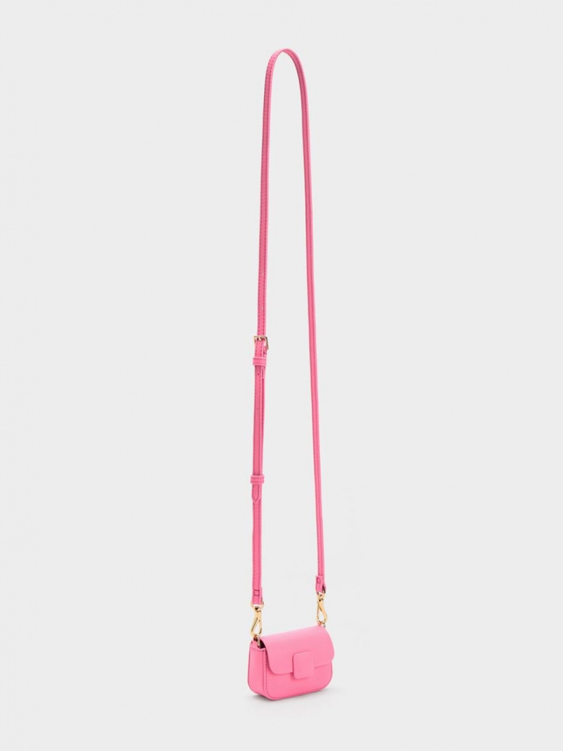 Genti Mini Charles & Keith Micro Koa Square Push-Lock Roz | 015CNRKOY