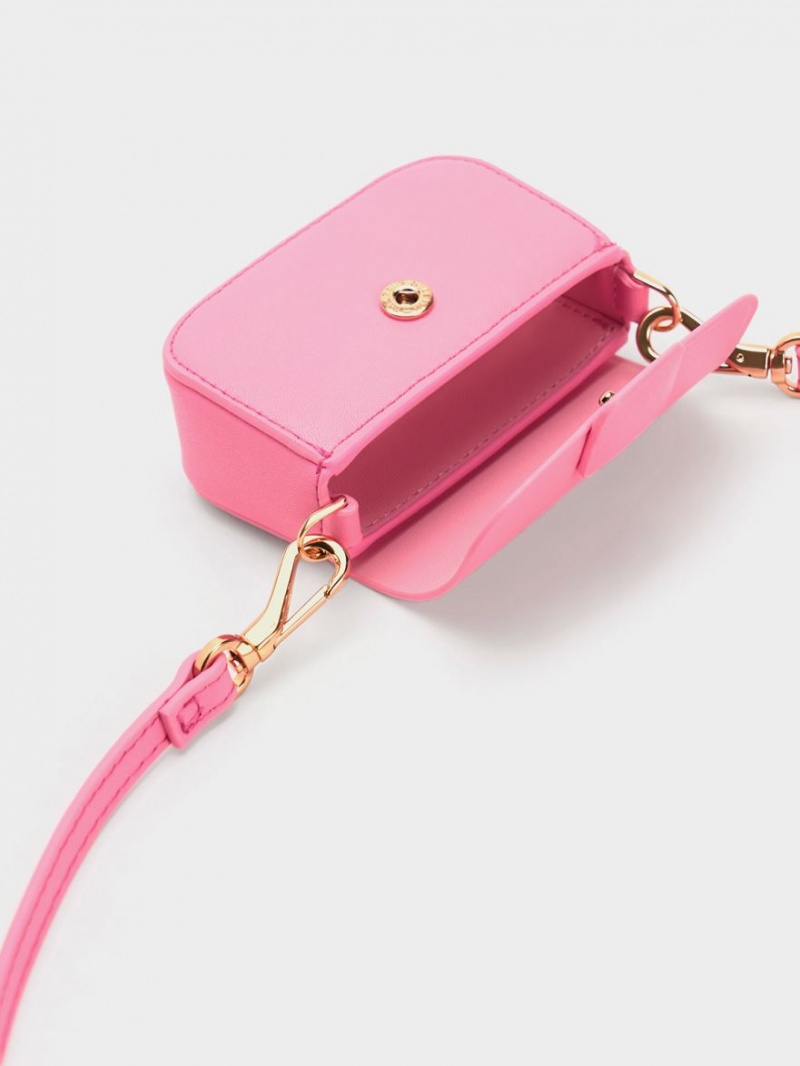 Genti Mini Charles & Keith Micro Koa Square Push-Lock Roz | 015CNRKOY