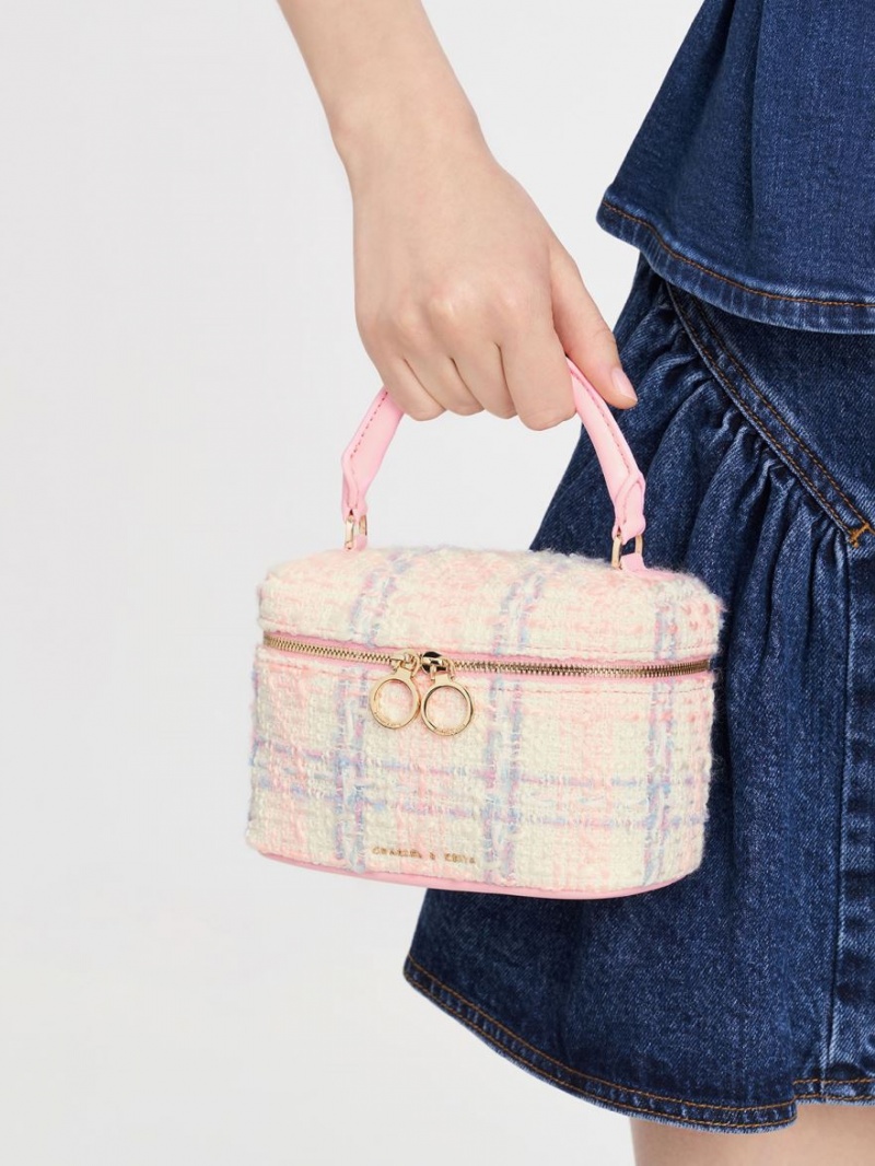 Genti Mini Charles & Keith Tweed Two-Way Zip Roz | 563SHGCDI