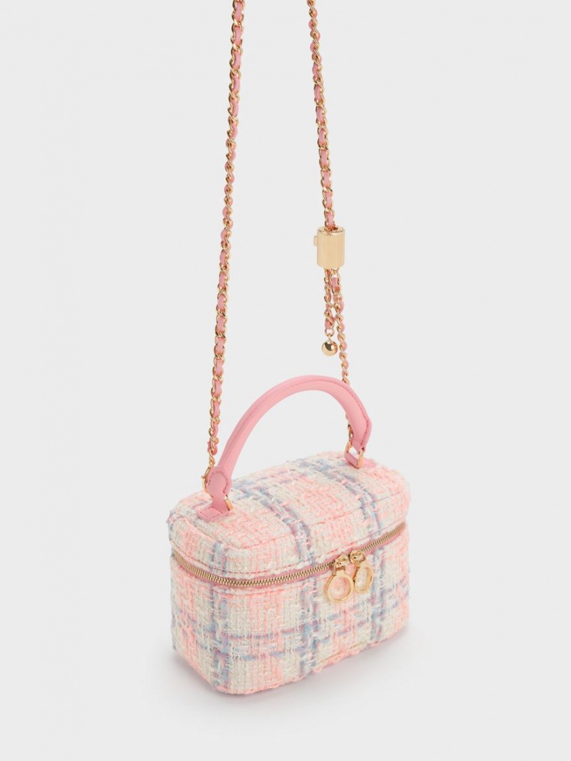 Genti Mini Charles & Keith Tweed Two-Way Zip Roz | 563SHGCDI