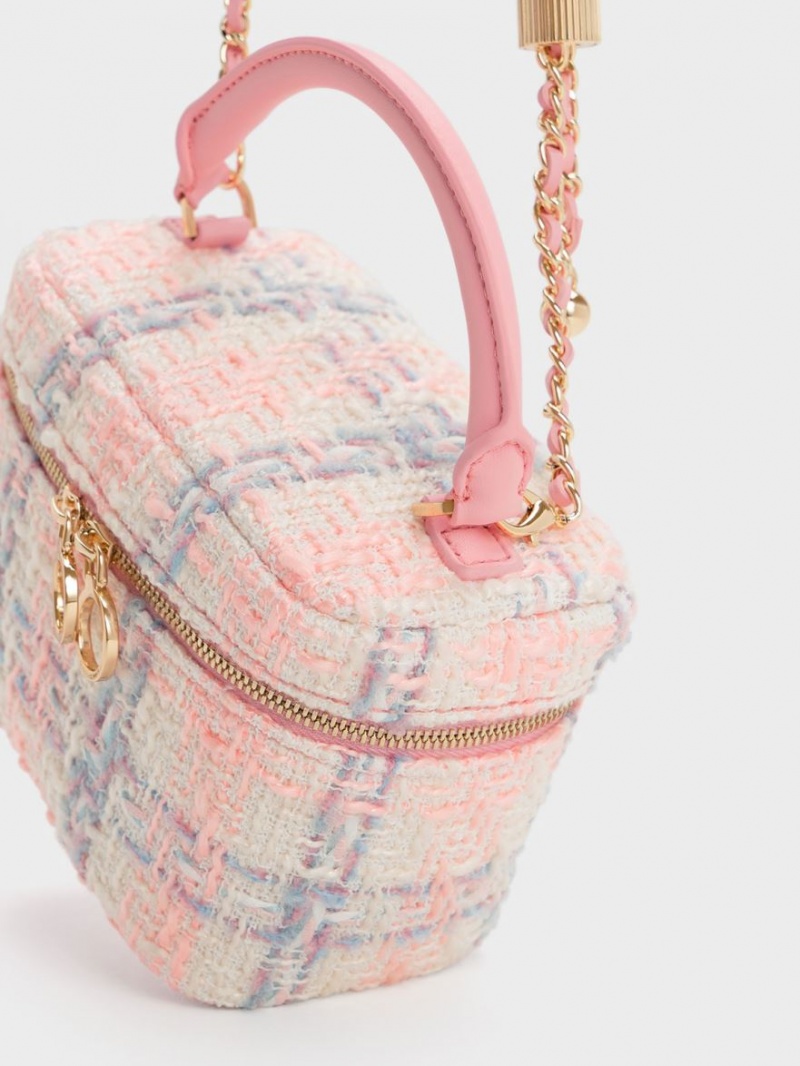Genti Mini Charles & Keith Tweed Two-Way Zip Roz | 563SHGCDI