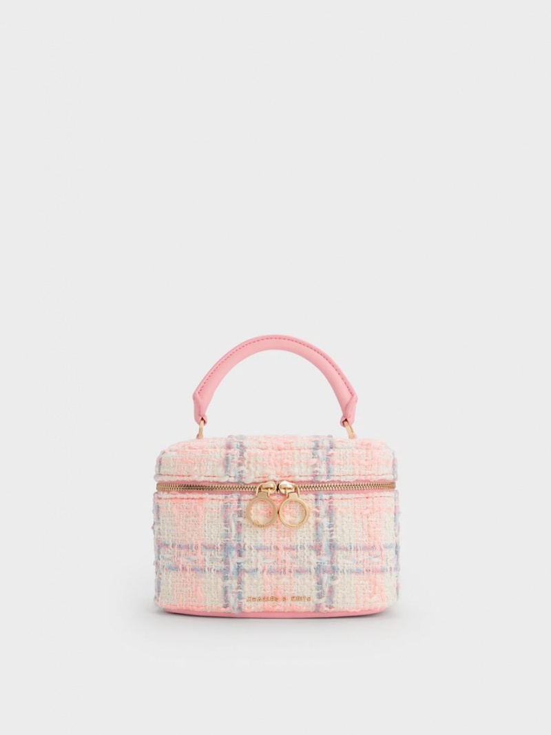 Genti Mini Charles & Keith Tweed Two-Way Zip Roz | 563SHGCDI