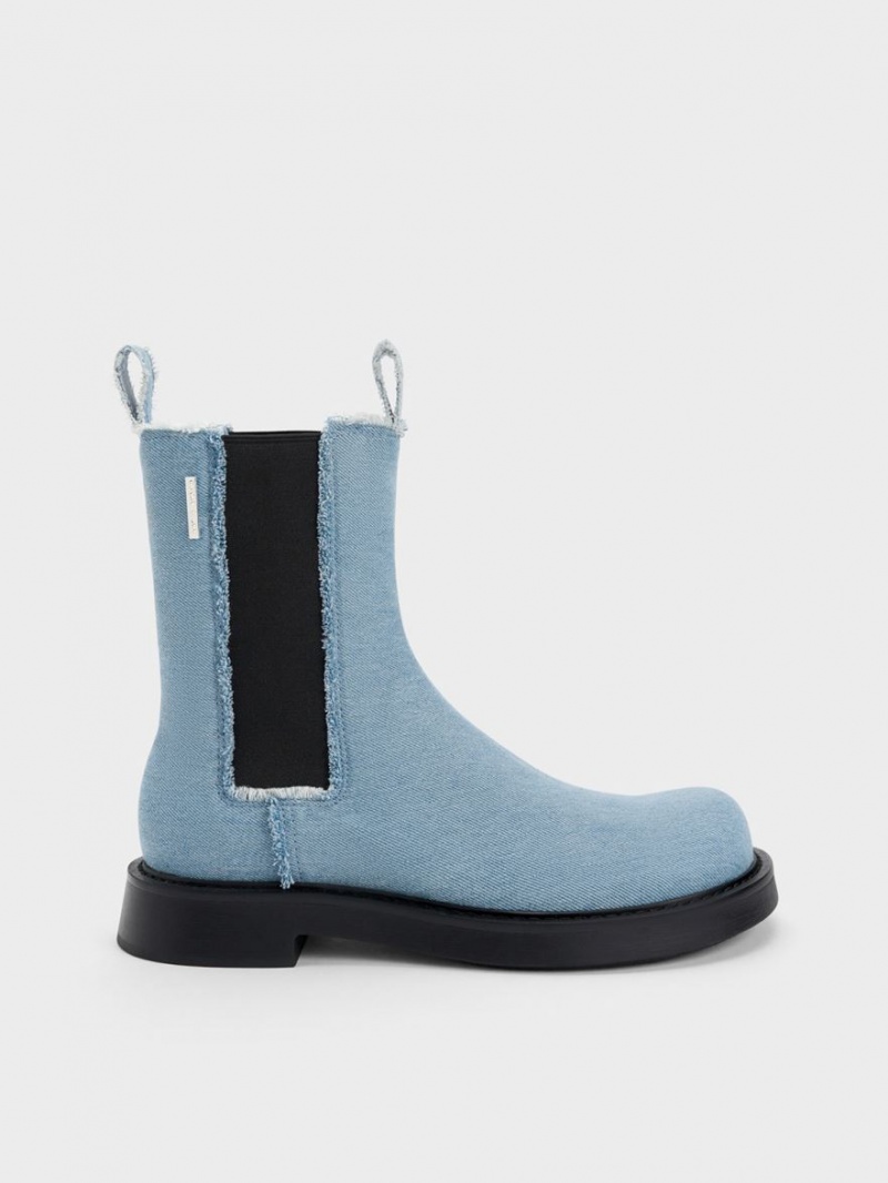 Ghete Chelsea Charles & Keith Bryn Denim Albastri Deschis | 502LZVWGN