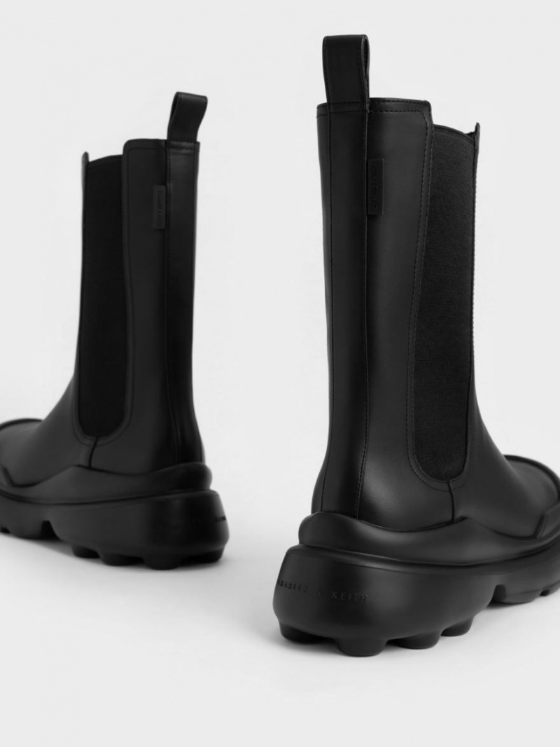 Ghete Chelsea Charles & Keith Elba Round-Bombeu Negrii | 971NOKSXW