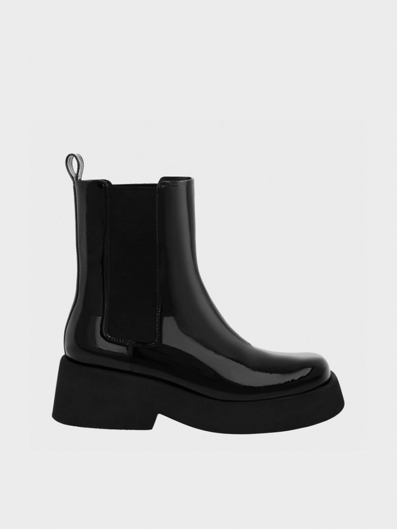 Ghete Chelsea Charles & Keith Giselle Lacuita Negrii | 821LBKVTW