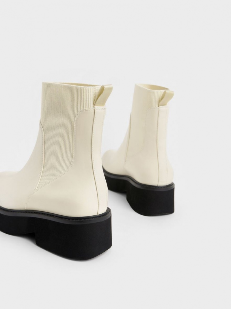 Ghete Chelsea Charles & Keith Grosolan Platforma Albi | 628UXKQZW