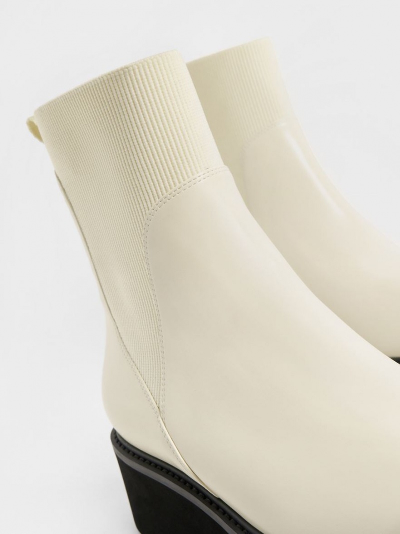 Ghete Chelsea Charles & Keith Grosolan Platforma Albi | 628UXKQZW