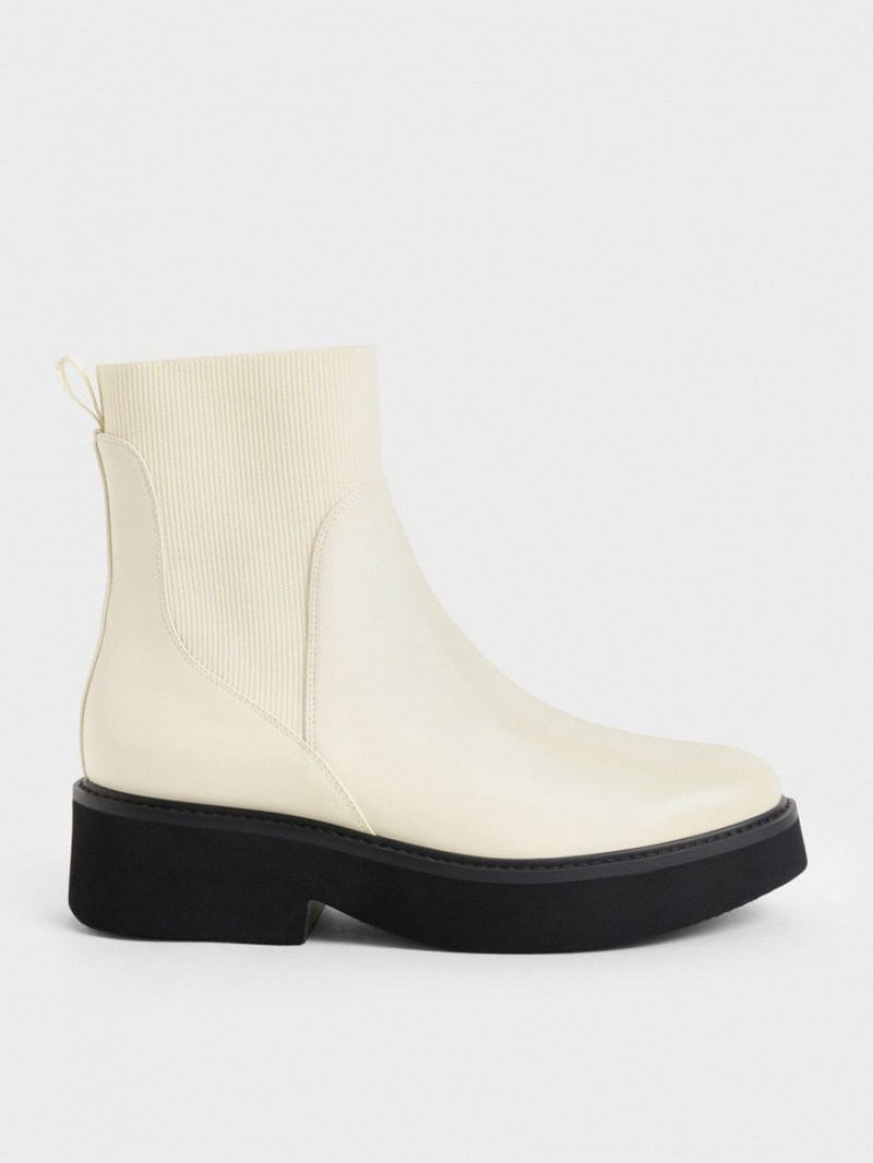 Ghete Chelsea Charles & Keith Grosolan Platforma Albi | 628UXKQZW