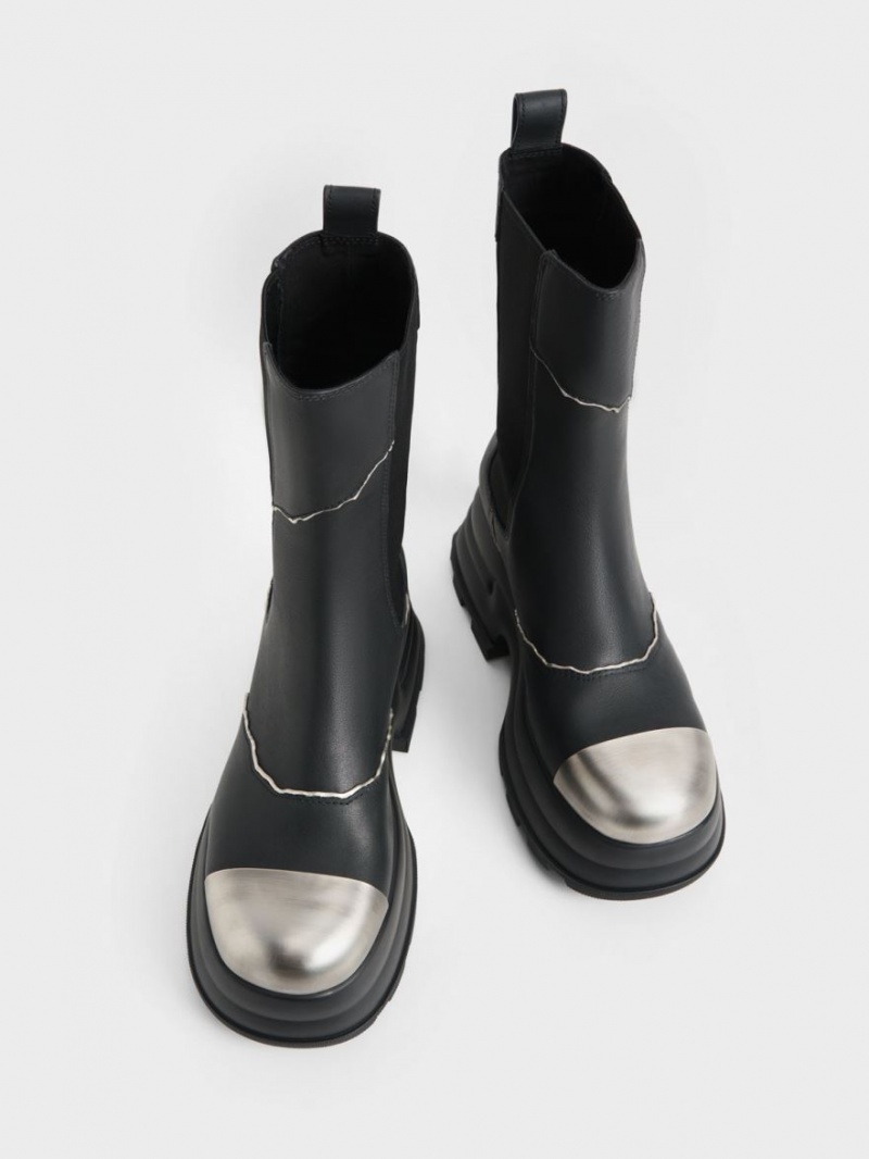 Ghete Chelsea Charles & Keith Jules Piele Negrii | 396WDFJGI