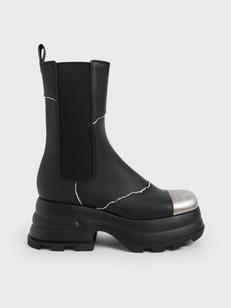 Ghete Chelsea Charles & Keith Jules Piele Negrii | 396WDFJGI