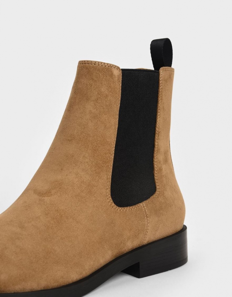 Ghete Chelsea Charles & Keith Textured Round Bombeu Maro | 584CIBFJY