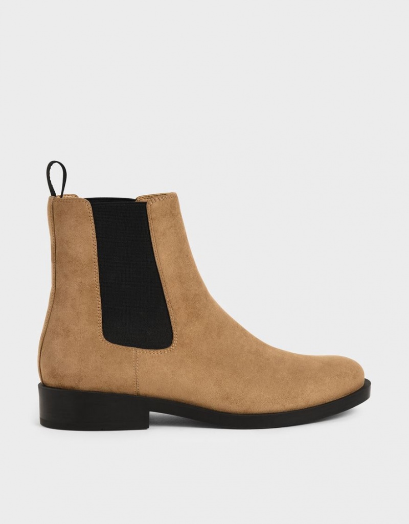 Ghete Chelsea Charles & Keith Textured Round Bombeu Maro | 584CIBFJY