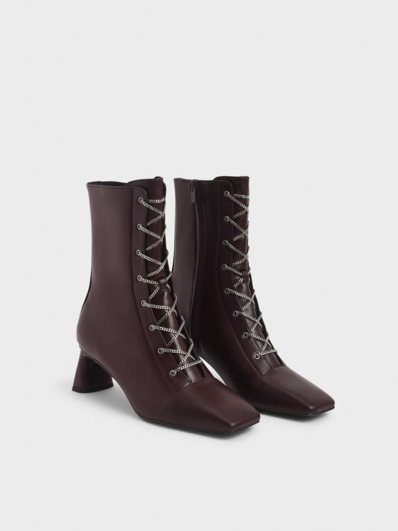 Ghete cu Siret Charles & Keith Chain Calf Visinii | 825BKEJFV