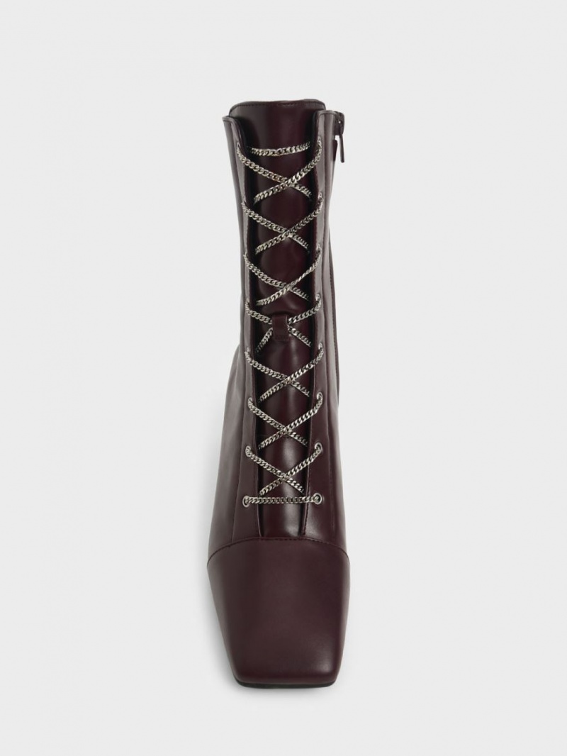Ghete cu Siret Charles & Keith Chain Calf Visinii | 825BKEJFV