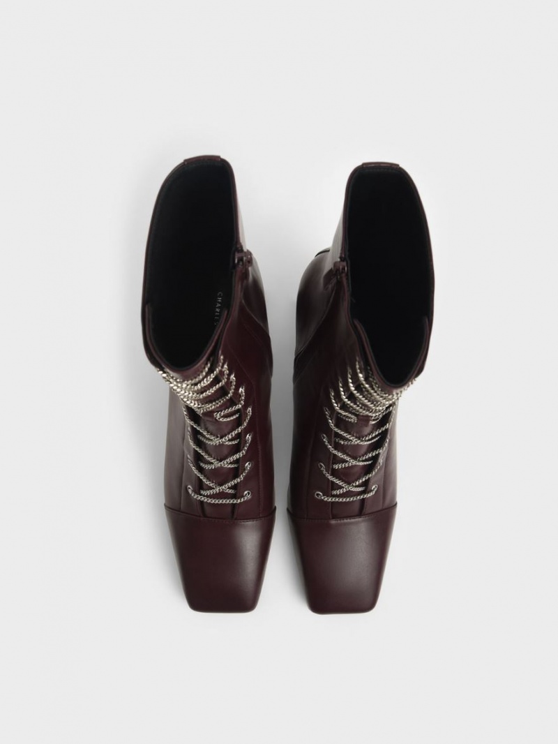 Ghete cu Siret Charles & Keith Chain Calf Visinii | 825BKEJFV