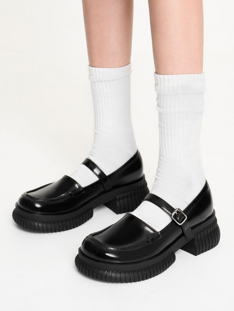 Mocasini Charles & Keith Buckled Mary Jane Negrii | 691ZUDSBN