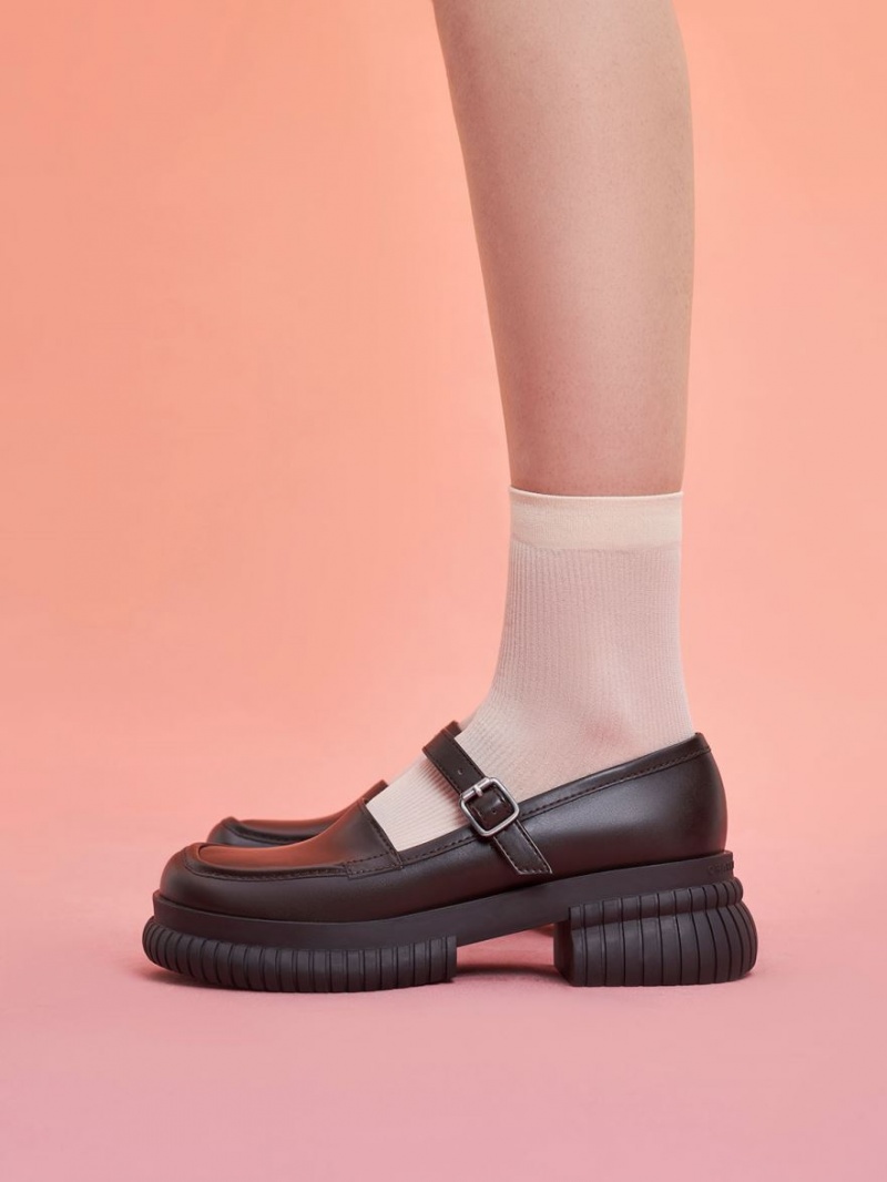 Mocasini Charles & Keith Buckled Mary Jane Maro Inchis | 238YBQELM