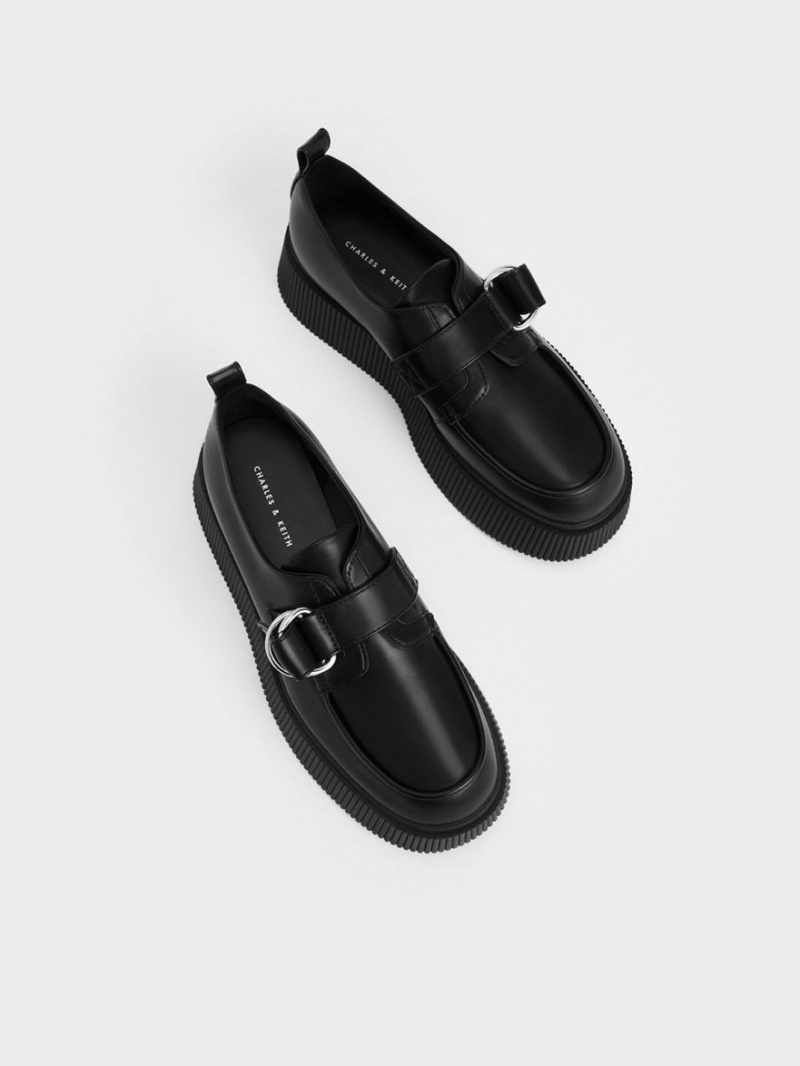 Mocasini Charles & Keith Cordova Buckled Platforma Negrii | 571HRJCWO