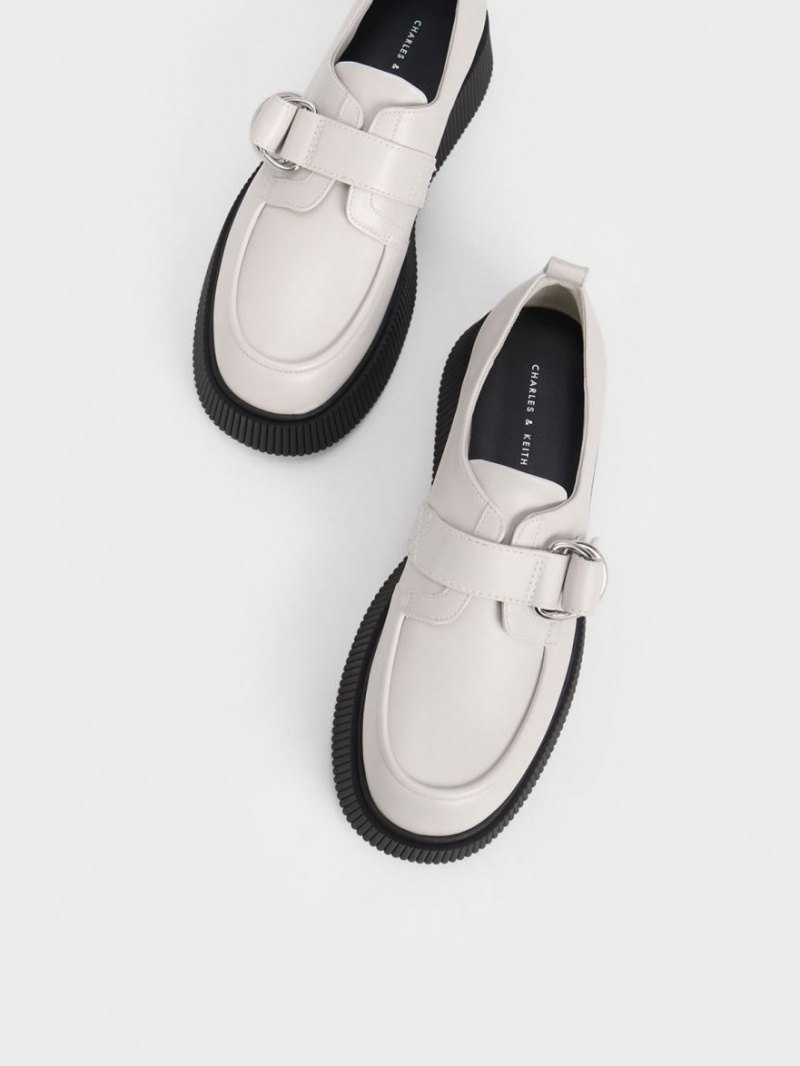 Mocasini Charles & Keith Cordova Buckled Platforma Albi | 387KGNWQD