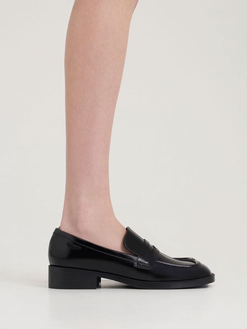 Mocasini Charles & Keith Cut-Out Penny Negrii | 603LJFHCZ