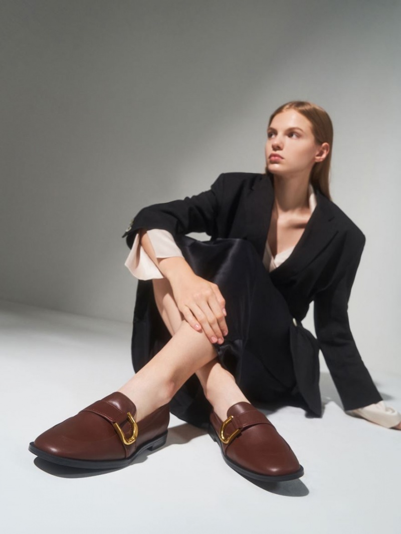 Mocasini Charles & Keith Gabine Buckled Piele​ Maro | 539JSILYN