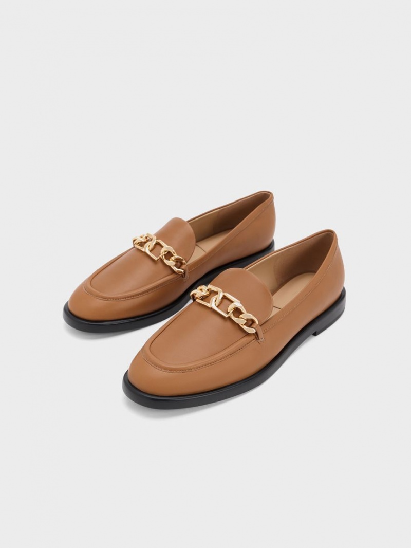 Mocasini Charles & Keith Gabine Chain-Link Piele Maro | 935HWACQN