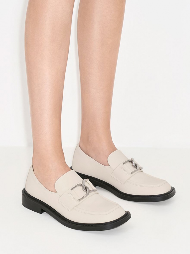 Mocasini Charles & Keith Gabine Piele Albi | 512BUOIQA