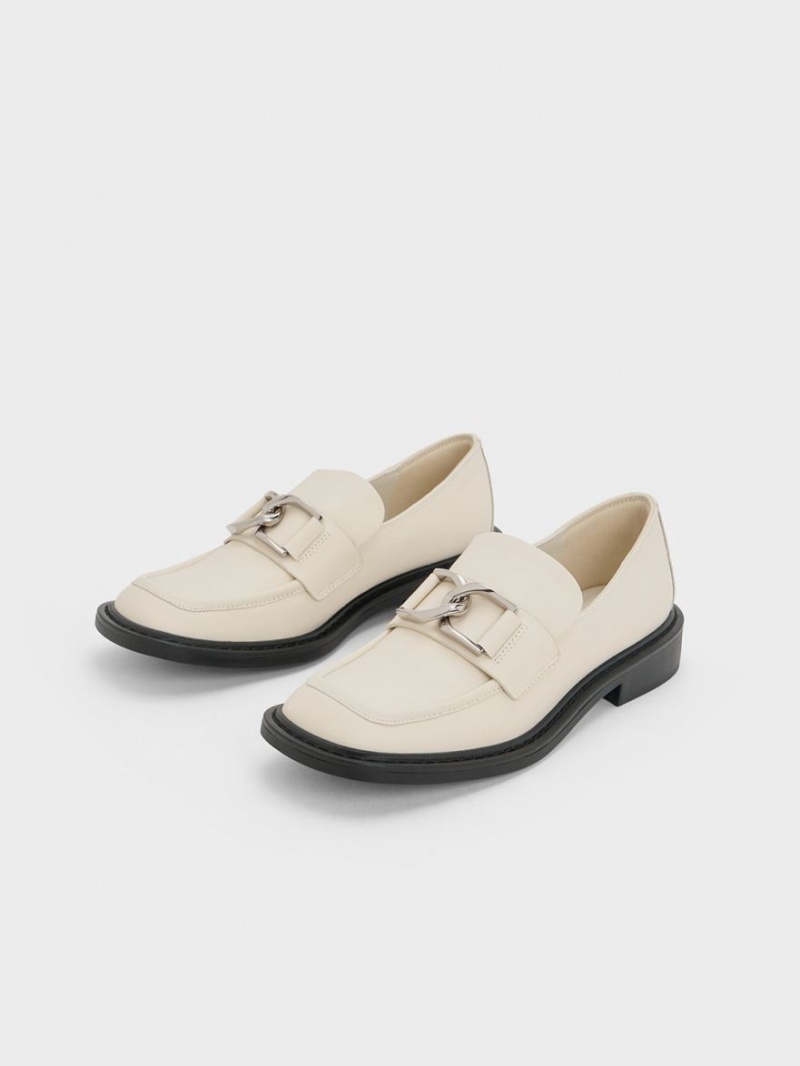 Mocasini Charles & Keith Gabine Piele Albi | 512BUOIQA
