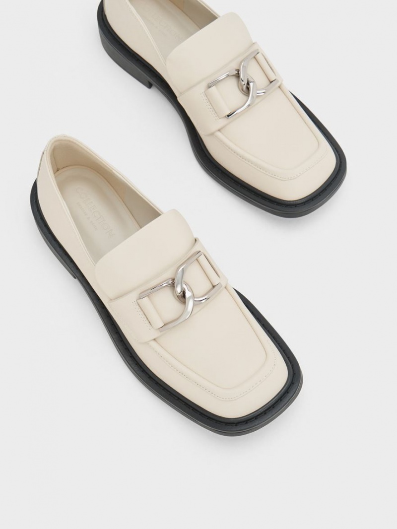 Mocasini Charles & Keith Gabine Piele Albi | 512BUOIQA