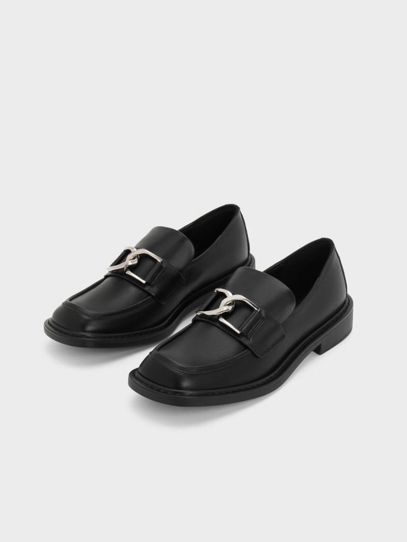 Mocasini Charles & Keith Gabine Piele Negrii | 732YLBWCQ