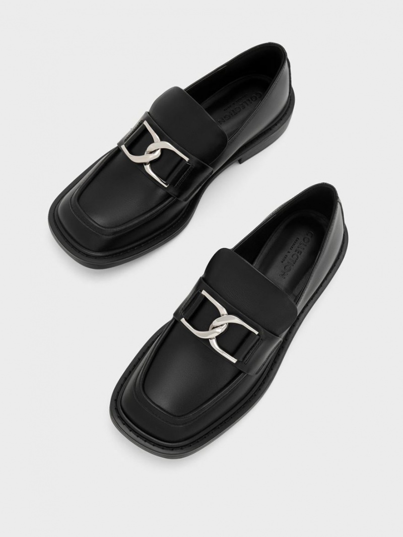 Mocasini Charles & Keith Gabine Piele Negrii | 732YLBWCQ