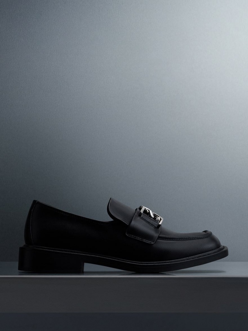 Mocasini Charles & Keith Gabine Piele Negrii | 732YLBWCQ