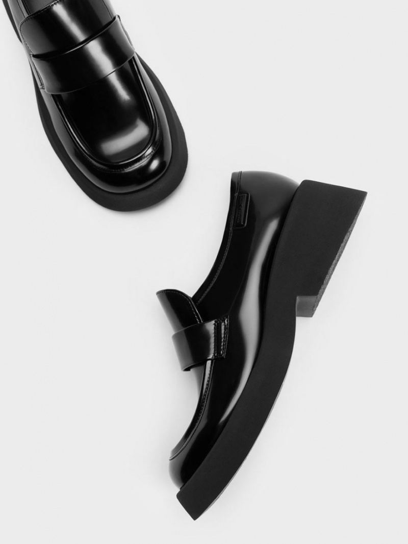 Mocasini Charles & Keith Giselle Curea Grosolan Negrii | 587PVEFZG