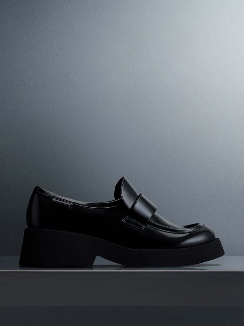 Mocasini Charles & Keith Giselle Curea Grosolan Negrii | 587PVEFZG