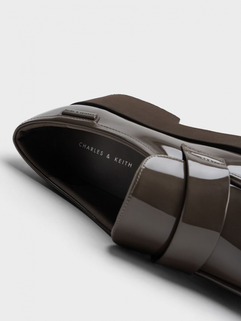 Mocasini Charles & Keith Giselle Curea Grosolan Lacuita Maro | 951OZWFAQ