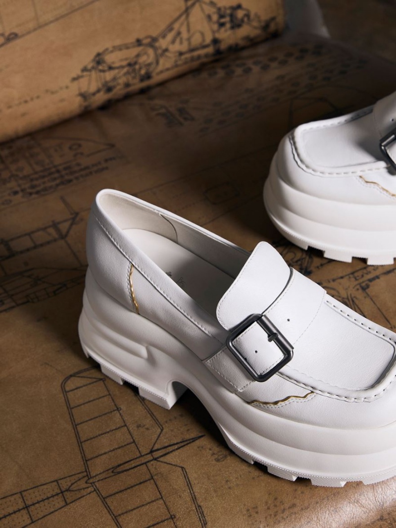 Mocasini Charles & Keith Jules Platforma Buckled Albi | 285YORGKN
